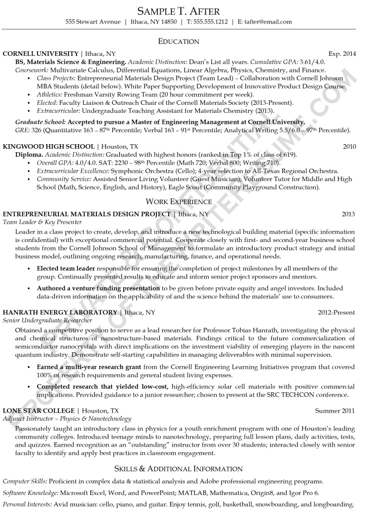 student resume writing service